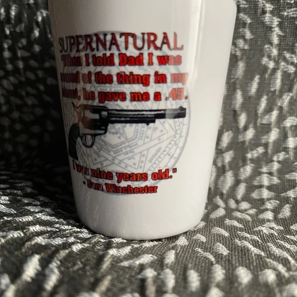 Supernatural Themed White Shot Glass - Picture 3 of 5
